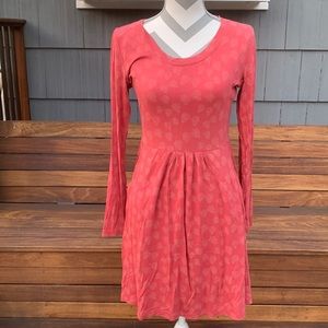 Ness Scotland Stretchy Coral Long Sleeve Butterfly Print Julia Dress UK 12 US 8